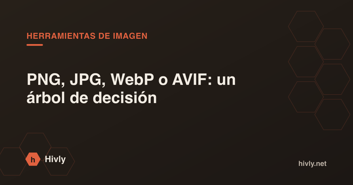 PNG, JPG, WebP o AVIF: un árbol de decisión