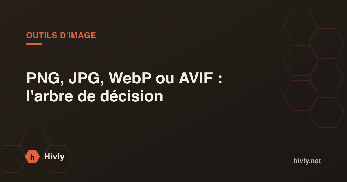 PNG, JPG, WebP ou AVIF : l'arbre de décision
