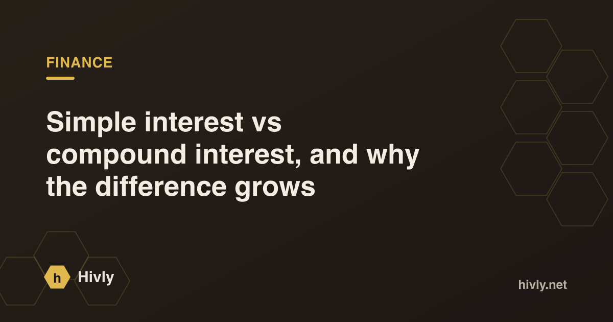 Simple interest vs compound interest, and why the difference grows — Hivly