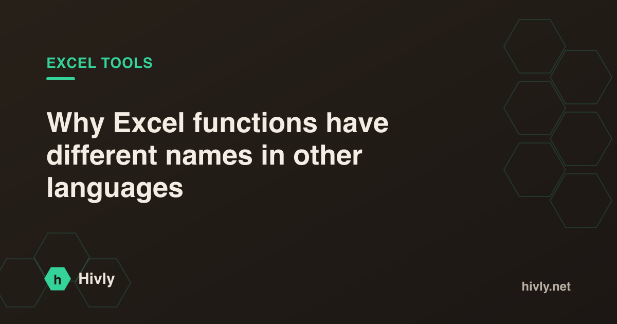 Why Excel functions have different names in other languages — Hivly